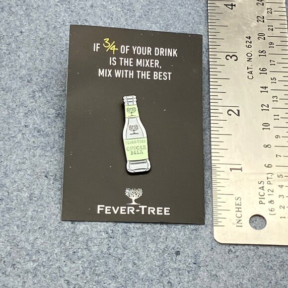 Fever Tree Ginger Beer Lapel Pin Brooch 1.25 In Green Grey Enamel Mens Womens Un - Picture 6 of 7
